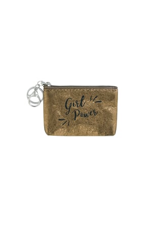 Keychain wallet metallic girl power - brown h5 