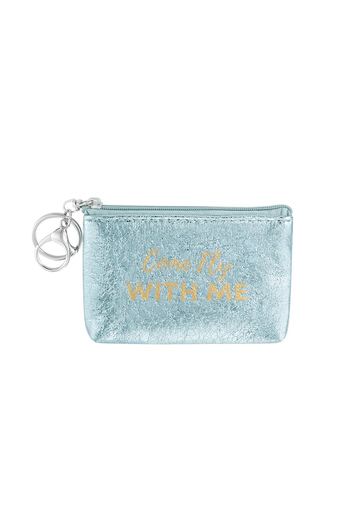 Keychain wallet metallic come fly with me - blue 