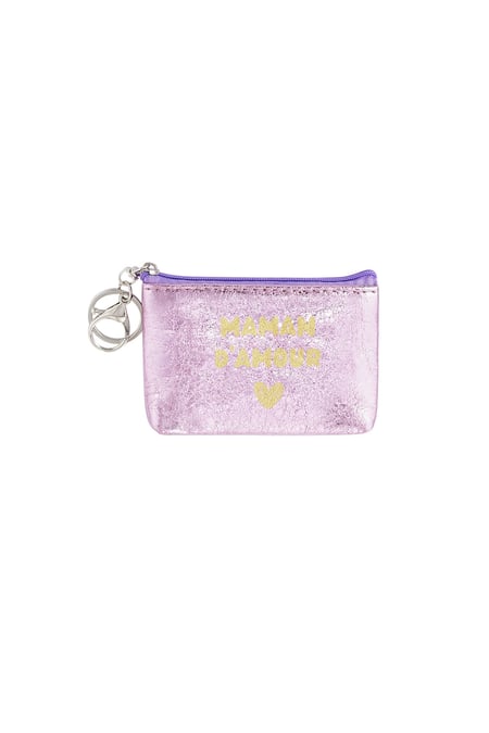 Keychain wallet metallic maman d'amour - pink 2