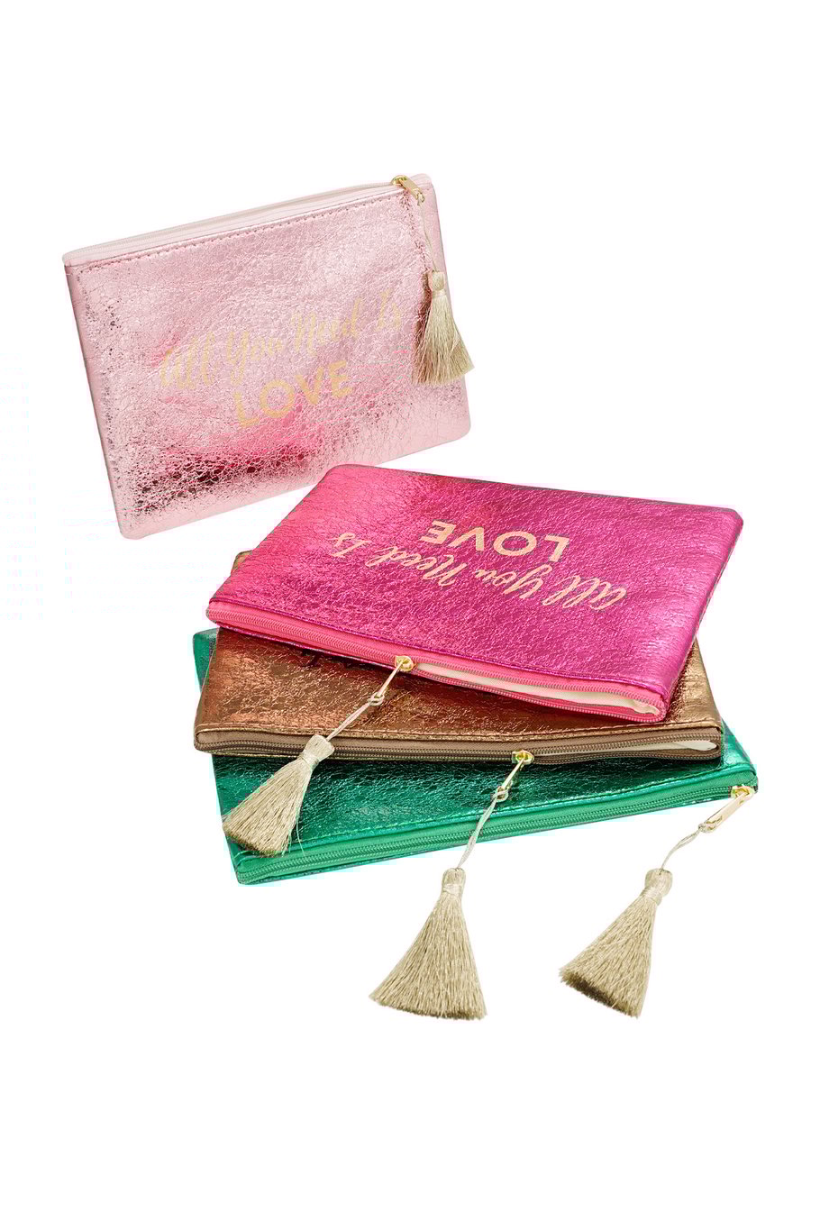 Schminktasche metallic „All you need is love“ – rosa Bild4