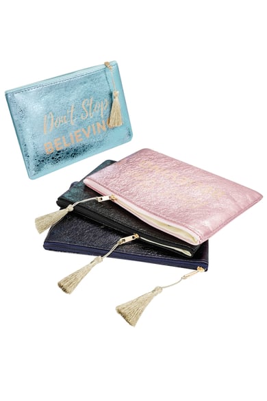 Make-up-Tasche Metallic Don't Stop Believing - Blau h5 Bild3