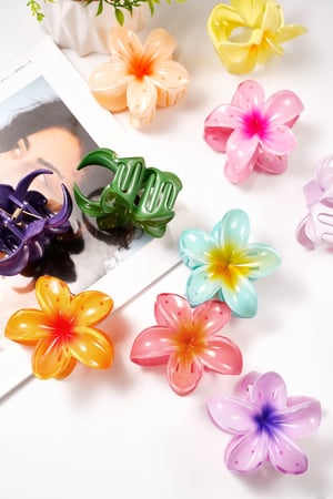 Hair clip with gradient flower Hawaii love - pink purple h5 Picture3