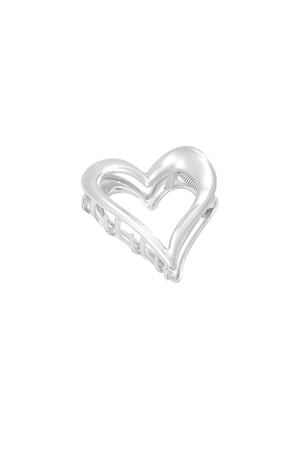 Silver color heart hair clip h5 