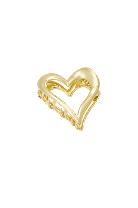 Gold color heart hair clip