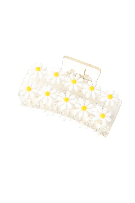 Basic hair clip with white flowers 2