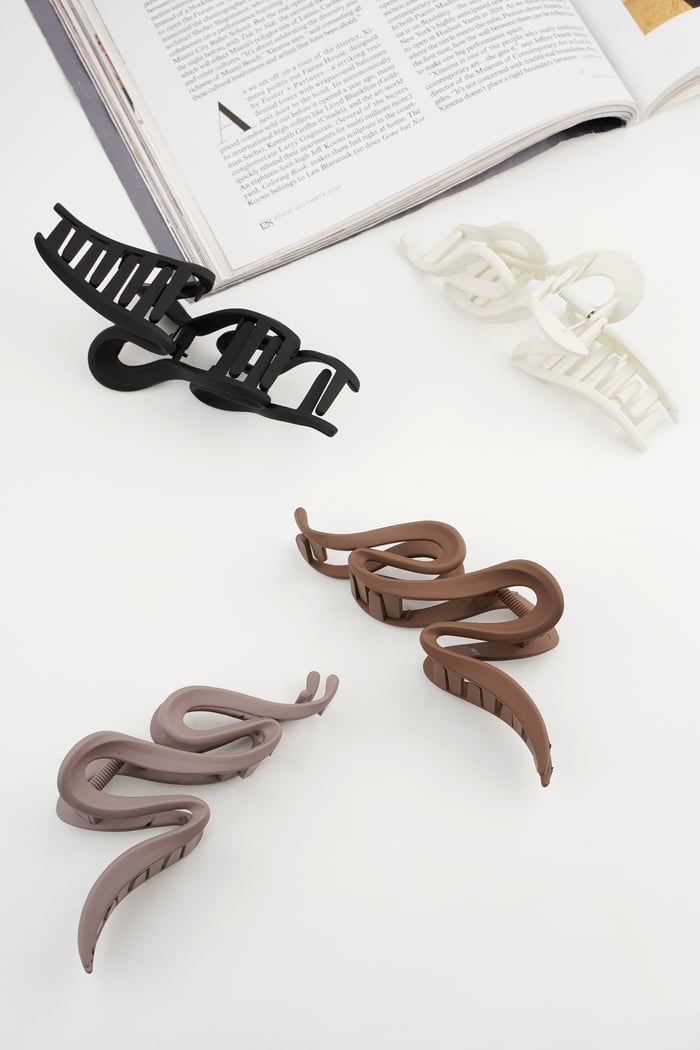 Hair clip matte curl - camel Picture3