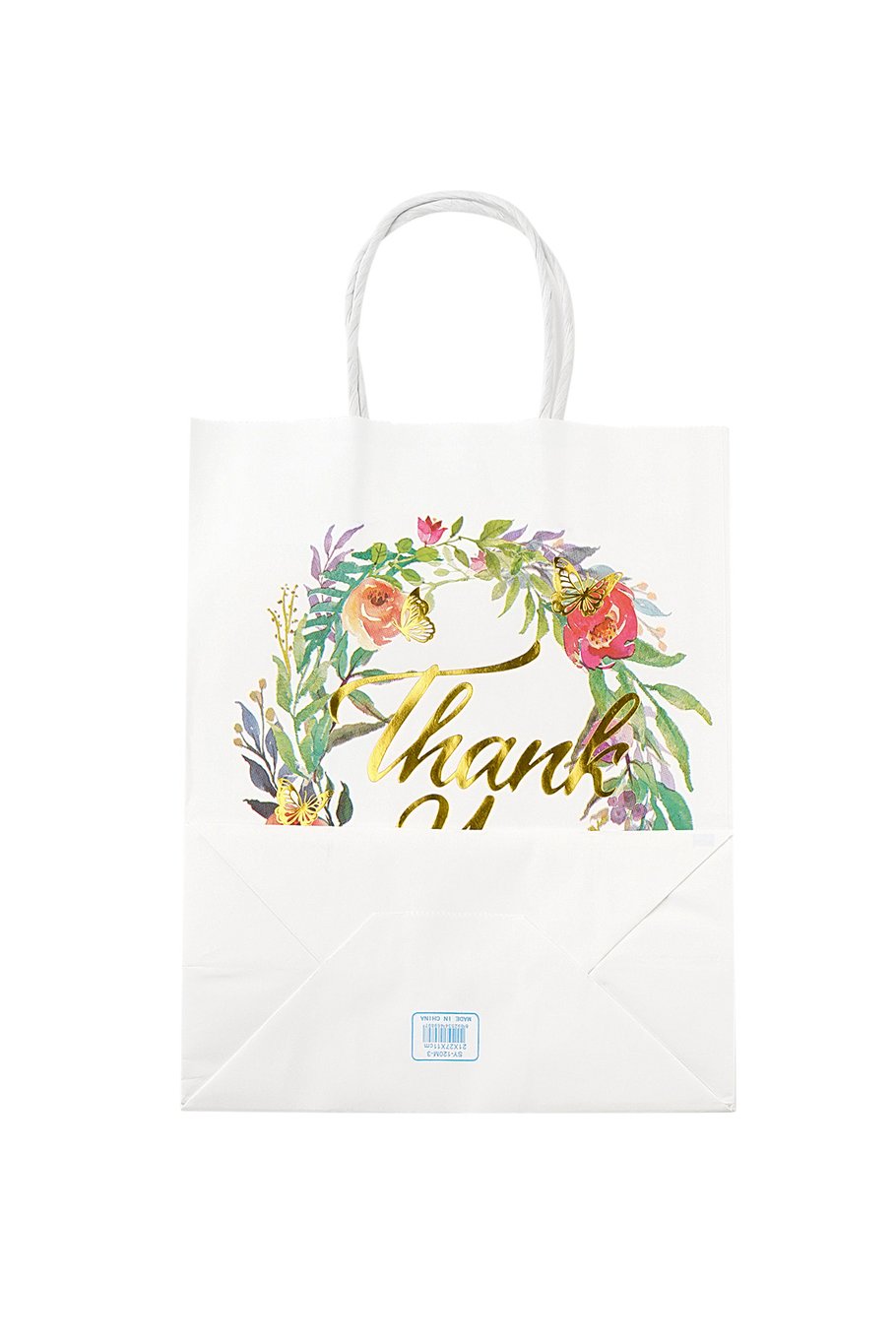 Große Dankeschön-Geschenktüte mit Kranz – weiß-multi h5Bild2