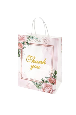 Large gift bag thank you roses - pink multi h5 