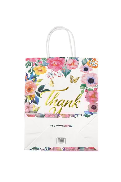Bolsa de regalo grande con estampado floral de agradecimiento - multicolor h5 Imagen2