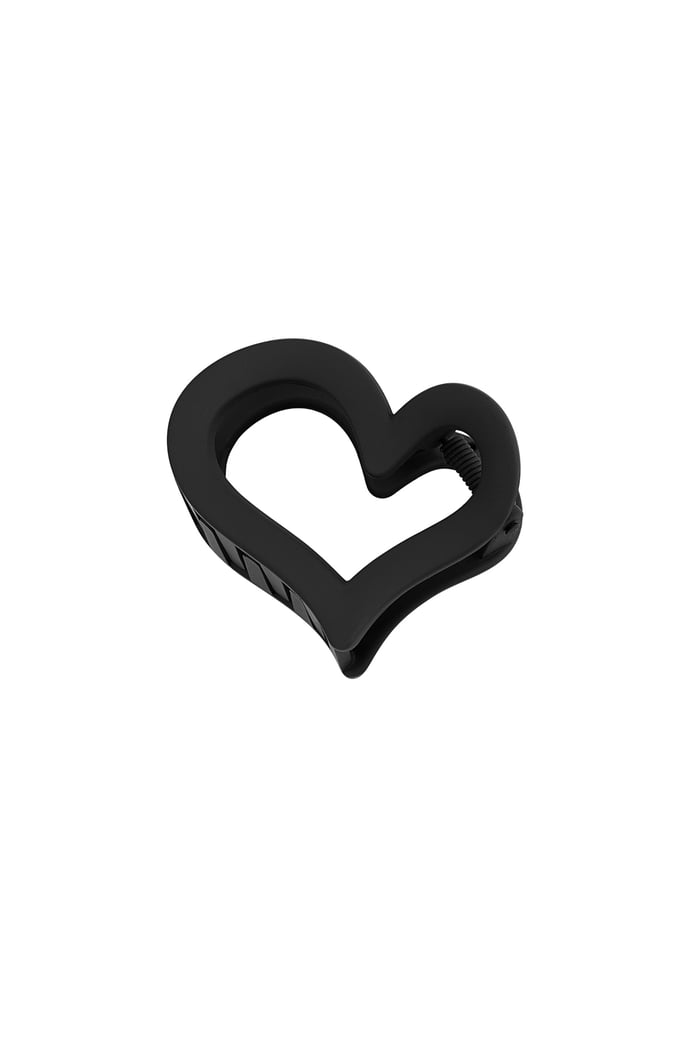 Hair clip deformed heart matt - black 