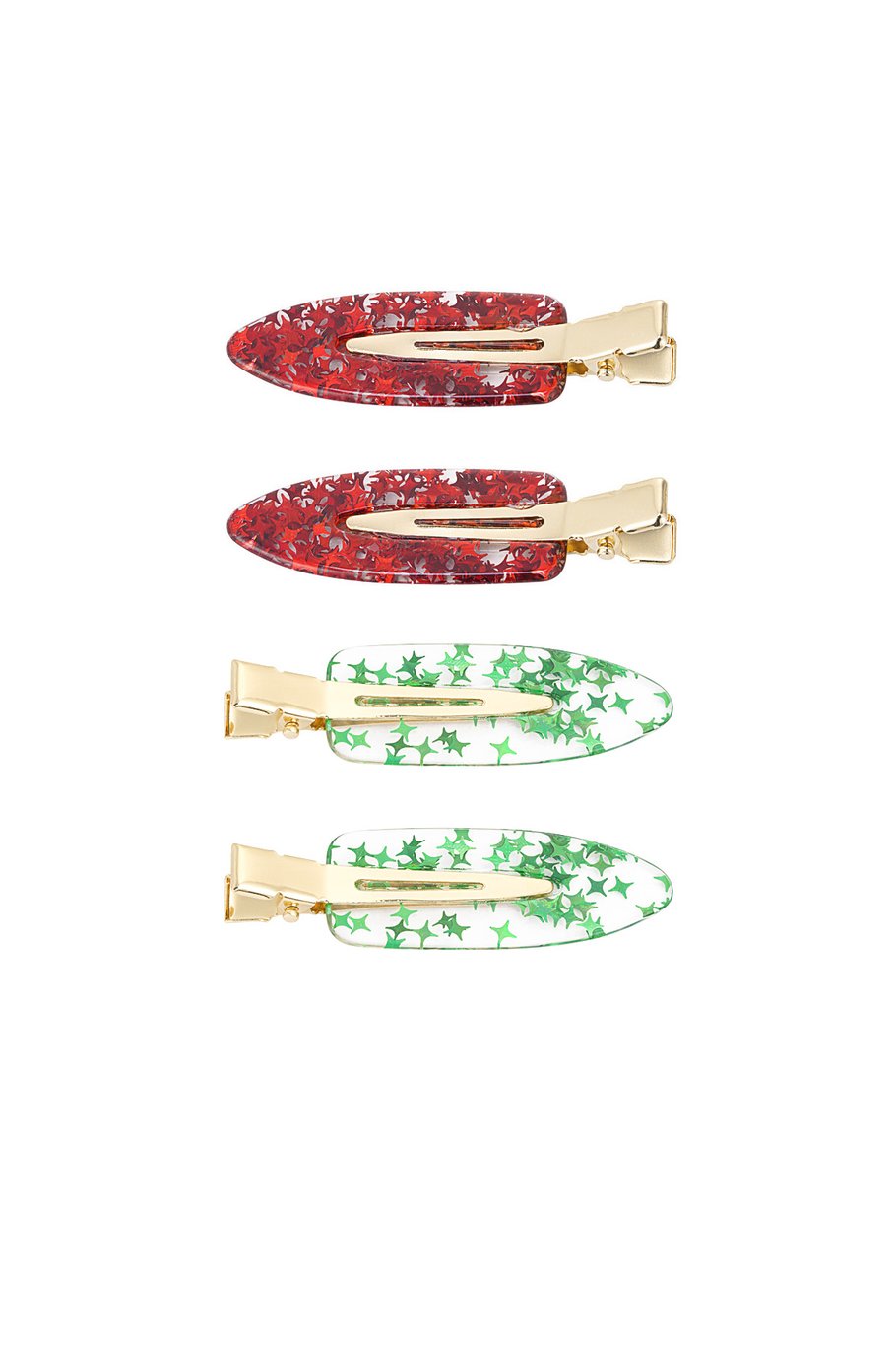 Hair clip box star - green red Picture2