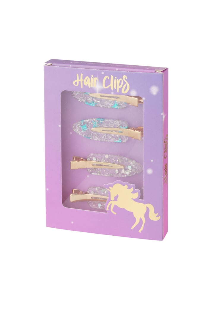 Hair clip box nutcracker - blue Silver color 