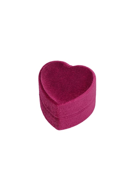 Jewelry box heart velvet - red