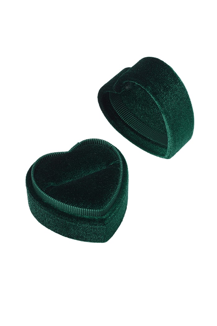 Jewelry box heart velvet - green Picture4