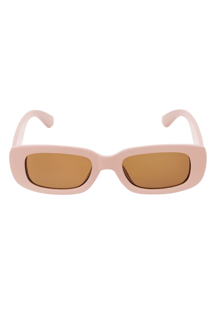 Schlichte Retro-Sonnenbrille - Beige Bild5