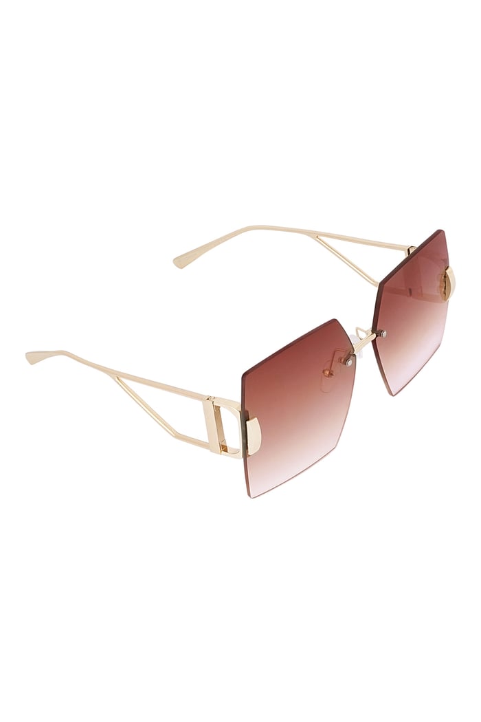 Rimless square sunglasses - wine red  