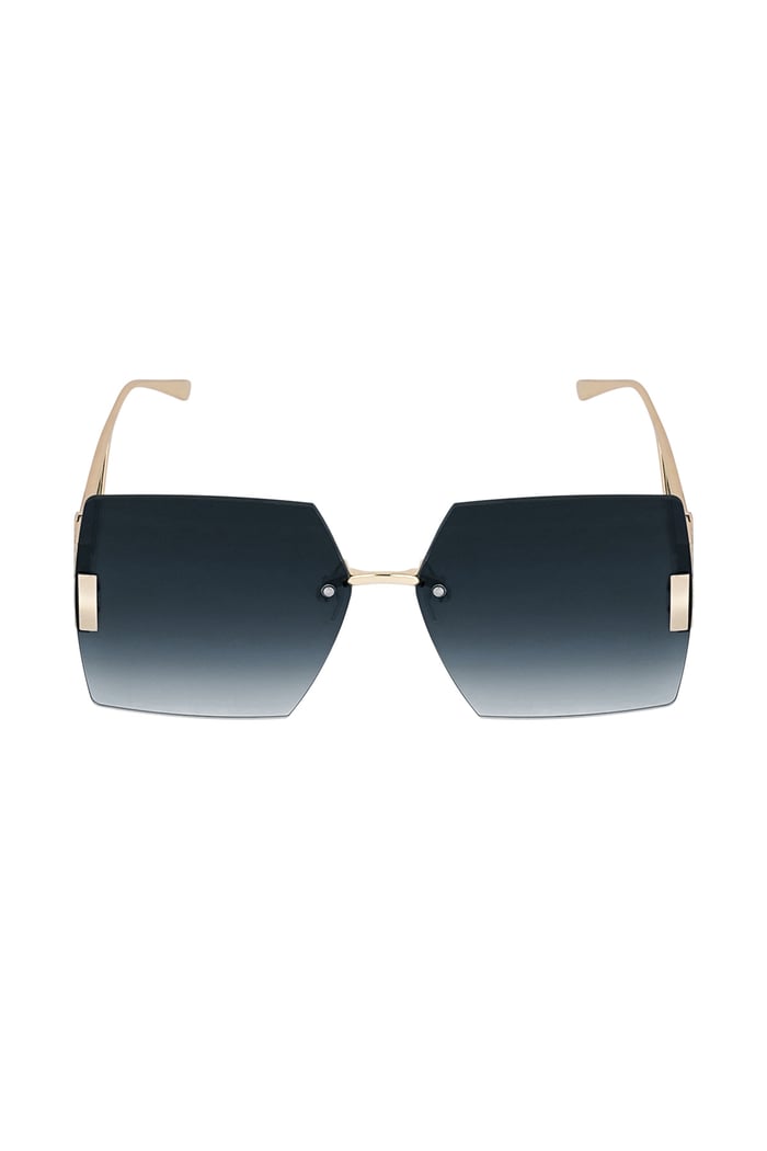 Rimless square sunglasses - black/Gold color Picture2