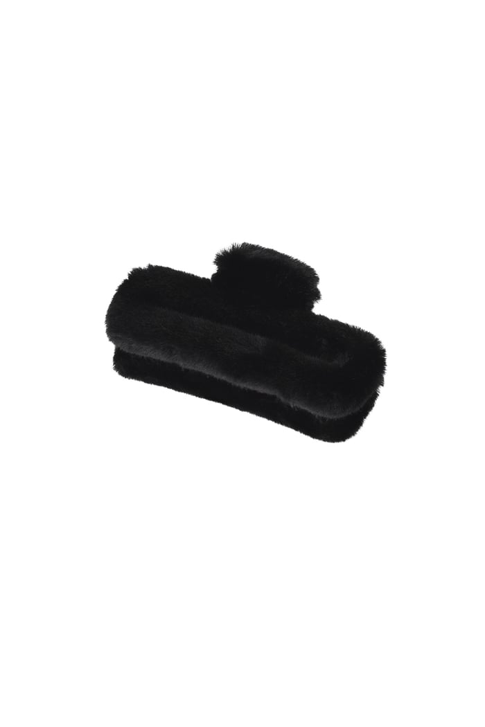 Hair clip fluffy straight - black 