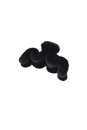 Hair clip fluffy zigzag - black h5 