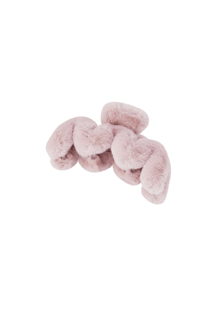 Hair clip fluffy zigzag - pink 