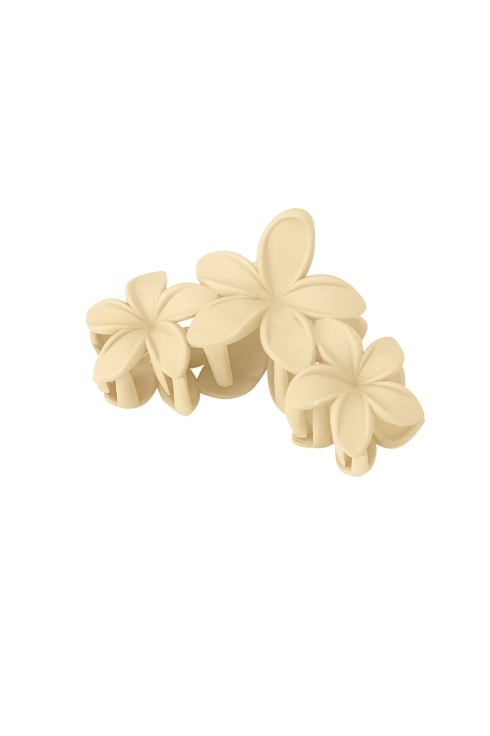 hair clip with large flowers - beige 