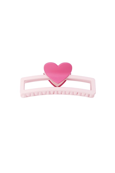 hair clip with heart-shaped handle - pink 2