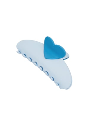 hair clip with heart detail - blue h5 