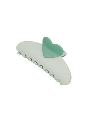 hair clip with heart detail - green h5 