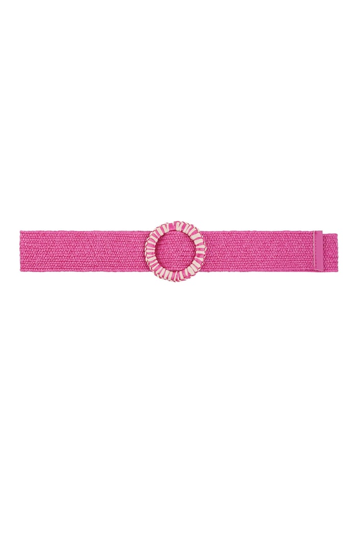 Colorful belt with print - fuchsia  