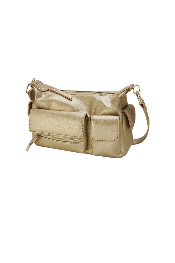 Statement bag with compartments - Gold color 