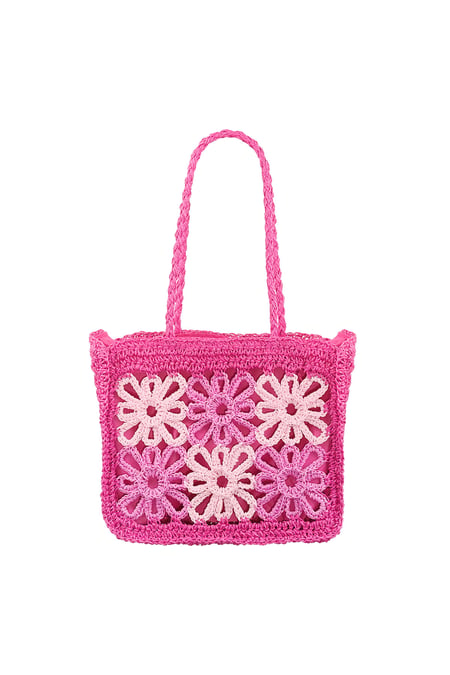 Beach bag flower future - fuchsia