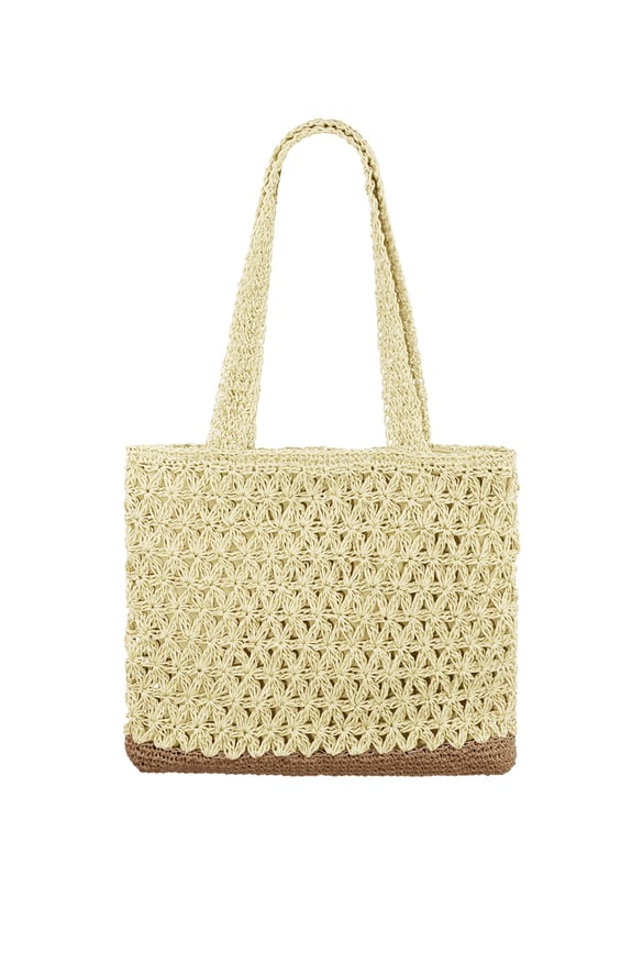 Gehäkelter Strandshopper - cremeweiß