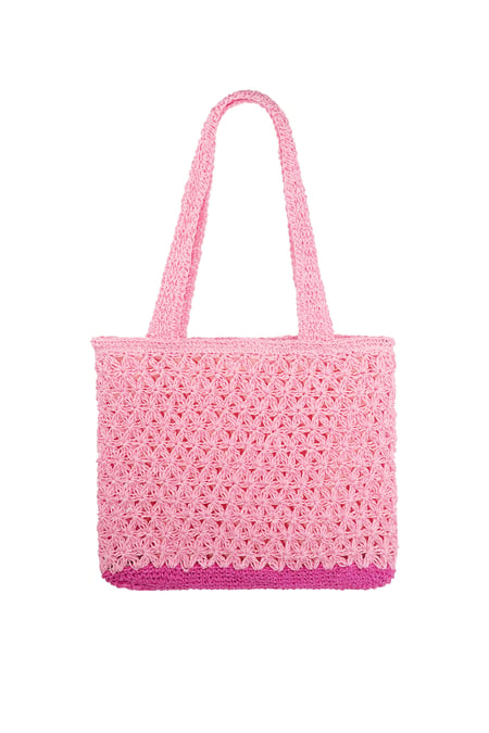 Crochet beach shopper - pink