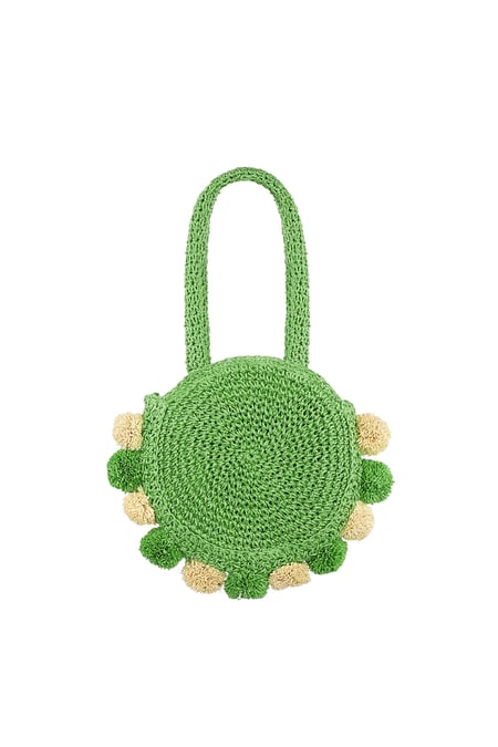 Pom pom beach bag - green