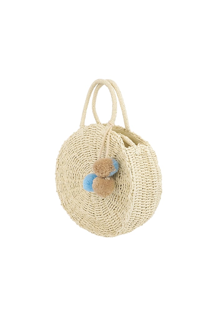 Round beach bag - off-white  Picture4