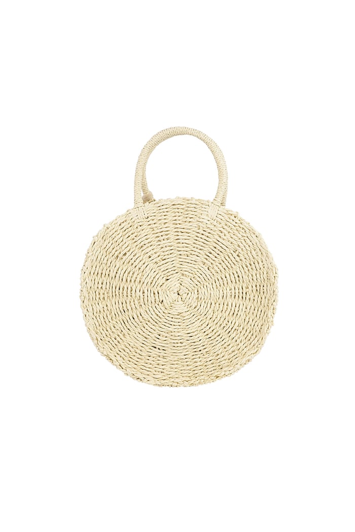 Round beach bag - off-white  Picture5