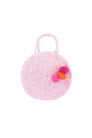 Round beach bag - pink  h5 