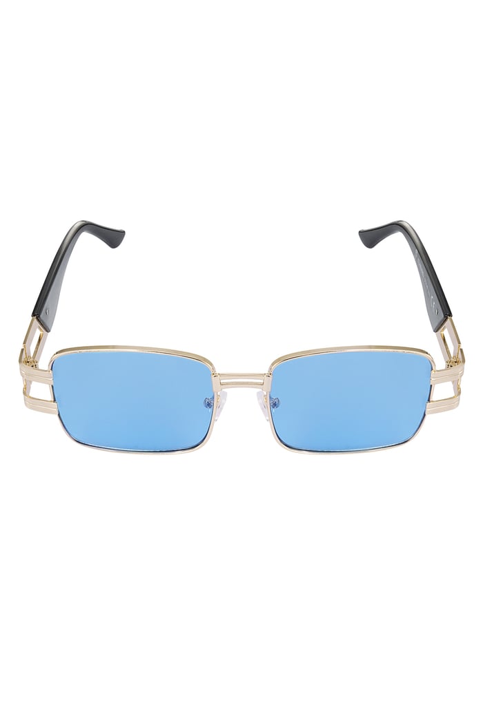 Sunglasses simple metal essential - blue Gold color Picture4