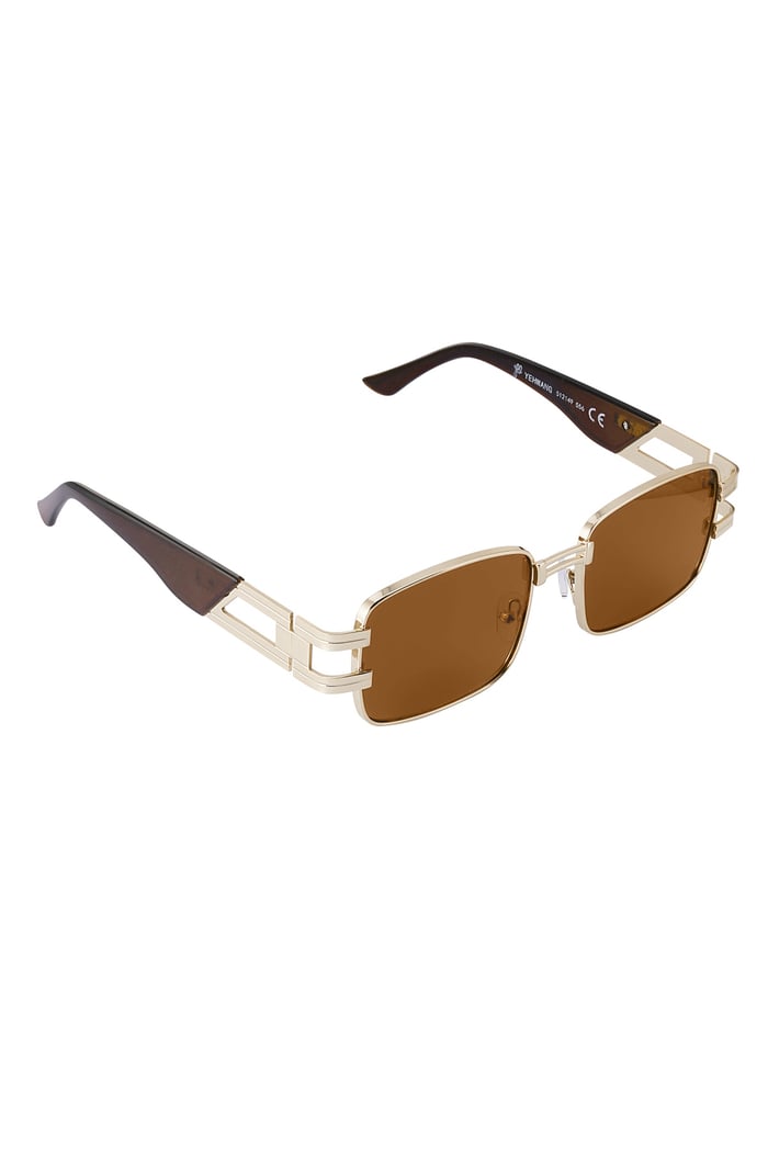 Sonnenbrille schlichtes Metall Essential - braun 