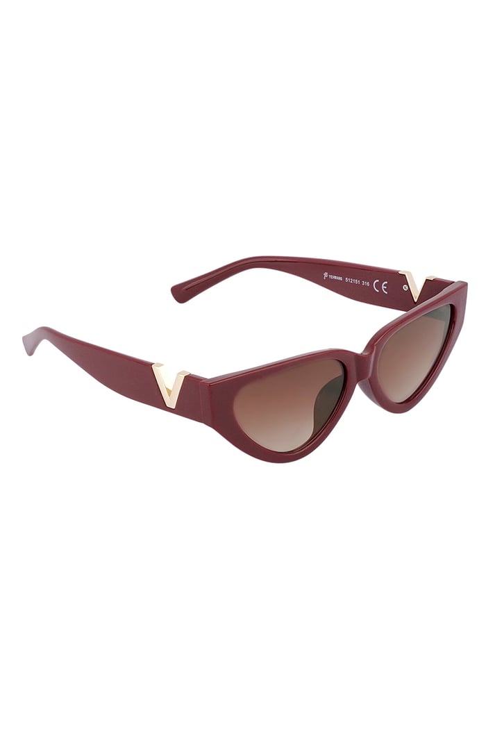 V statement sunglasses - wine red 