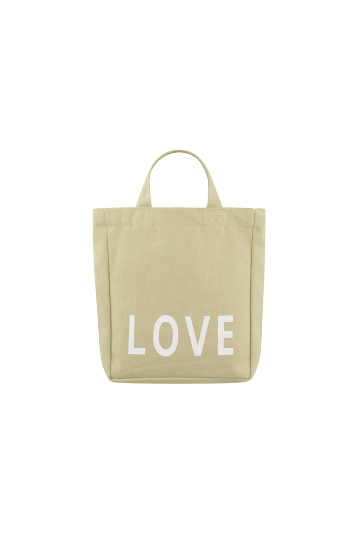 Small canvas bag love - beige 