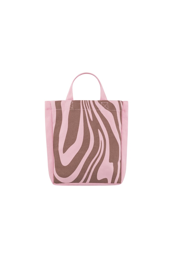 Small canvas bag zebra - pink brown 