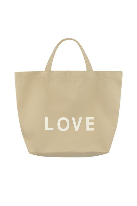 Canvas shopper love - beige 2