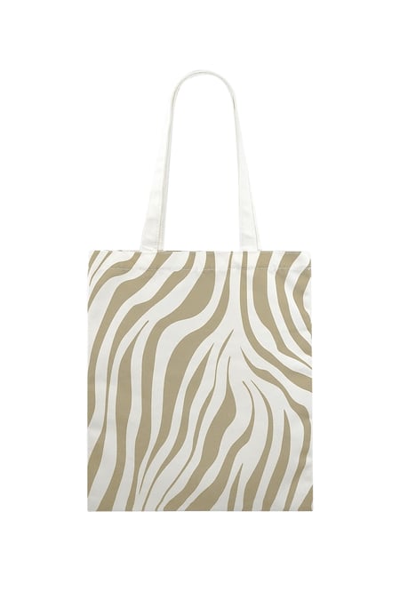 Canvas shopper zebra print - beige 2