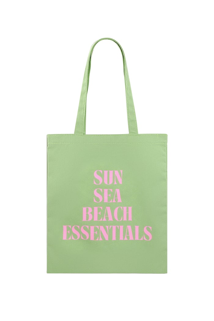 Canvas shopper sun sea beach - green pink 