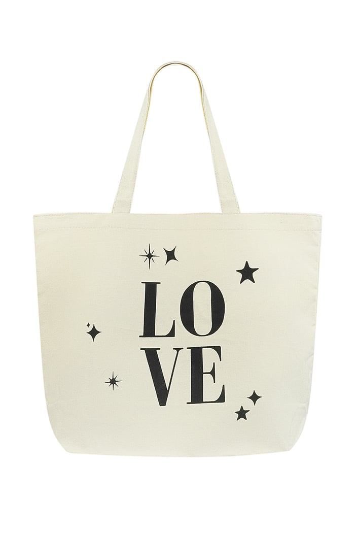 Canvas shopper love - white 