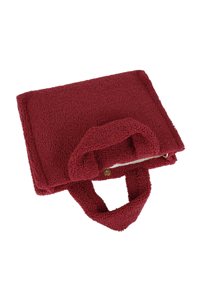 Fluffy teddy bag - Wine red Picture6