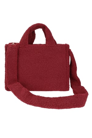 Fluffy teddy bag - Wine red h5 Picture7