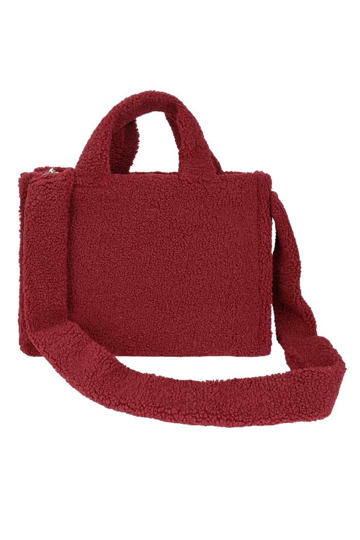 Fluffy teddy bag - Wine red Picture7