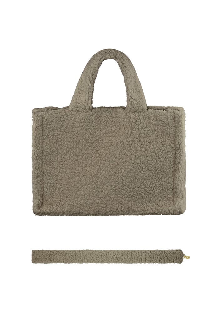 Flauschige Teddy Tasche - braun 